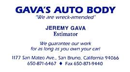 Gava's Auto Body, Jeremy Gava, San Mateo, CA
