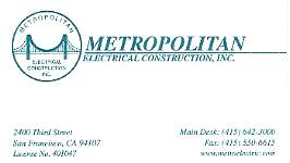 Metropolitan Electrical Construction, Inc., San Francisco, CA