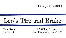Leo's Tire & Brake, Tom Ryan, San Francisco, CA