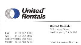 United Rentals, San Francisco, CA