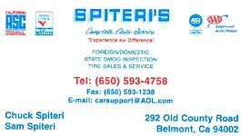 Spiteri's, Chuck Spiteri, Complete Auto Service, Belmont, CA
