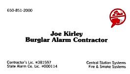 Joe Kirley Burglar Alarm Contractor