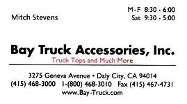 Bay Truck Accessories, Inc, Mitch Stevens, Daly City, CA